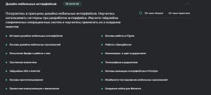 Пример подробного описания программы обучения на курсе &laquo;UX/UI-дизайнер&raquo;