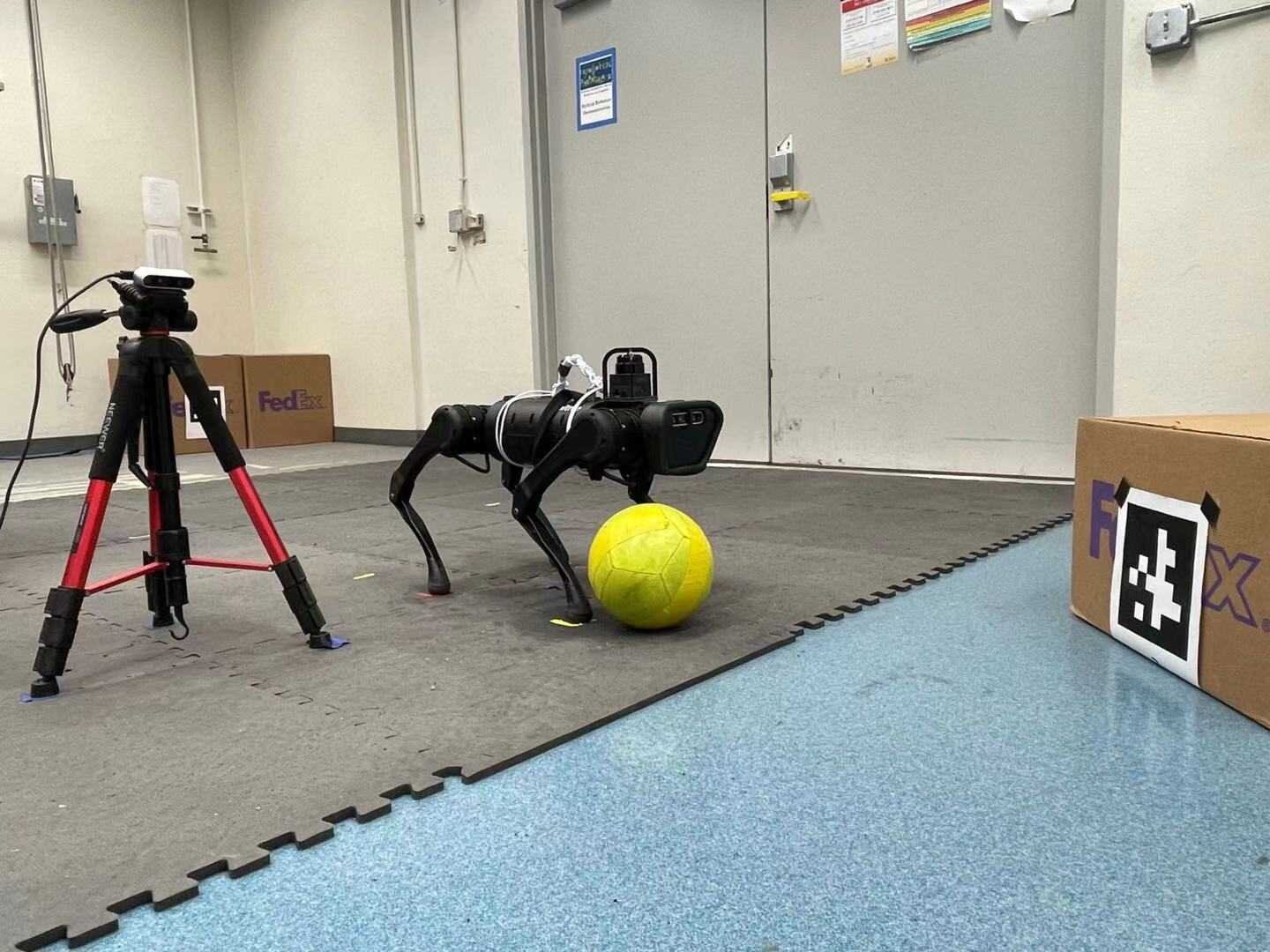 Инженеры научили робопса точно отдавать пас в футболе